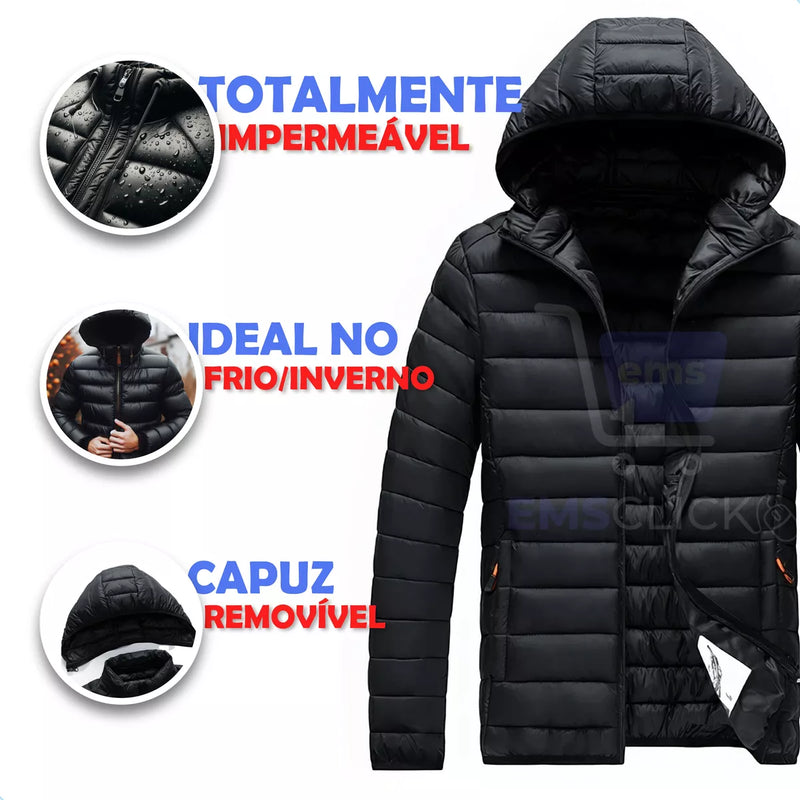 Jaqueta Puffer Polo Live Com Capuz Removível