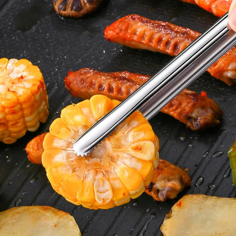 Pinça para Churrasco em Aço Inoxidável - Utensílios de Cozinha para Assar e Acessórios para Camping