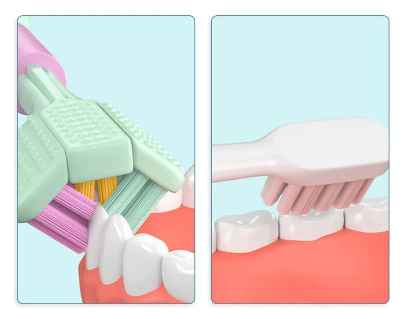 Escova de Dentes Adulta Três Lados: Cerdas Ultrafinas para Saúde Oral