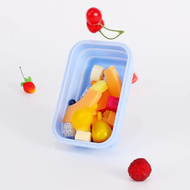 Kit Marmita Silicone: Conjunto de Contêineres Dobráveis para Alimentos. Prático para Casa, Cozinha e Lazer