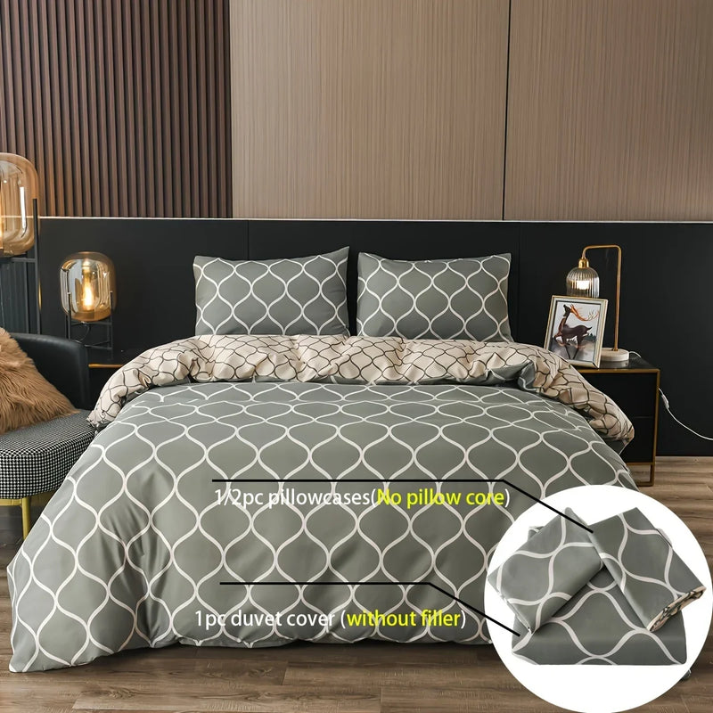 Conjunto de Capa de Edredom Luxuoso 2/3 Peças para Cama Queen: Transforme Seu Quarto