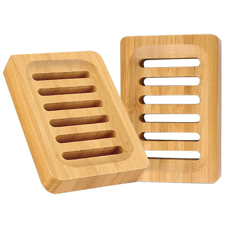 Porta Sabonete de Bambu Natural - Bandeja para Sabonete em Bambu - Suporte para Sabonete e Dreno Antimofo - Utensílios para Banheiro