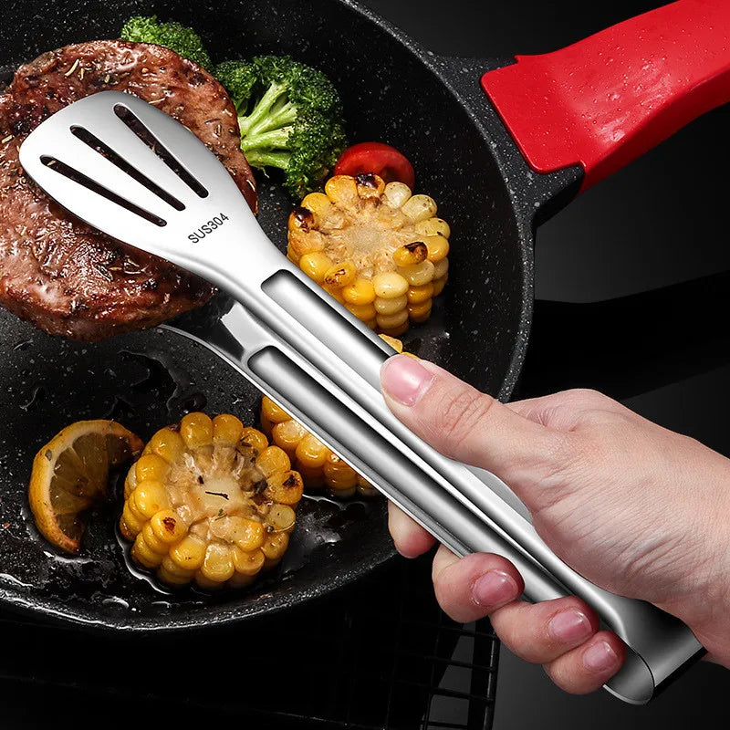 Pegador Inox para Churrasco e Saladas - Pegador de Carne e Utensílio para Cozinha