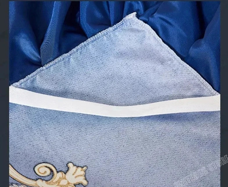 Conjunto de Lençóis com Renda Azul Royal: Elegância Clássica para Sua Cama de Casal