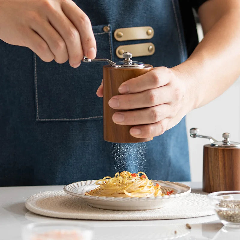 Moedor Manual de Madeira para Pimenta e Café - Triturador de Temperos e Grãos - Utensílios de Cozinha"