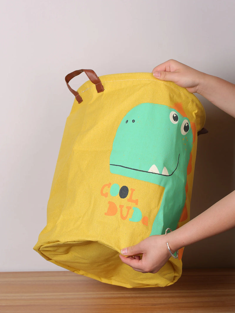 Cesto de Roupa Suja Dobrável para Bebês Dinossauros - Organizador Prático para o Quarto Infantil