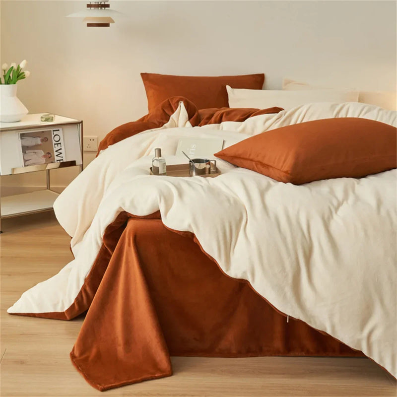 Cobertor Super Quente para Inverno - Capa de Edredom em Flanela Coral Fleece para Cama Queen