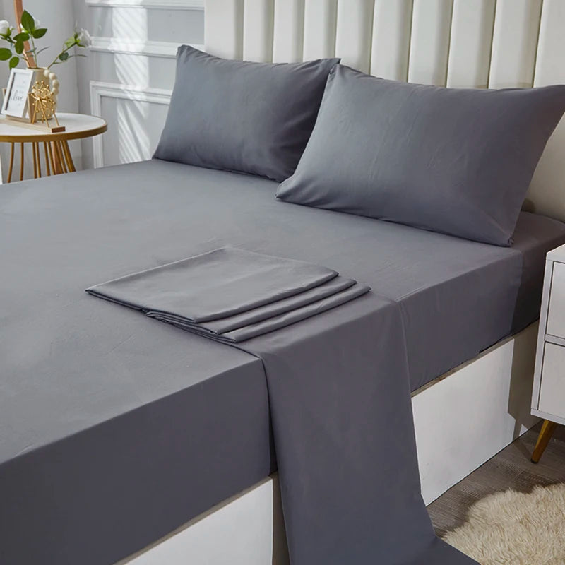 Conjunto de Cama 3/4 Peças em Cores Sólidas: Conforto e Estilo para Todos os Quartos