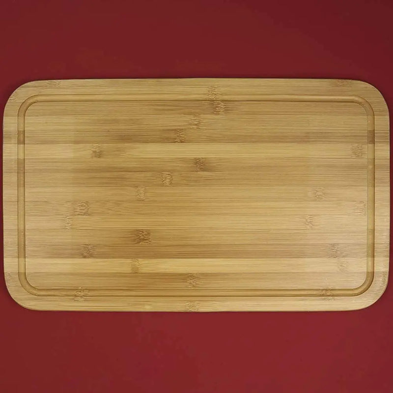 Tábua de Cortar Bambu 50cm x 30cm - Dupla Face para Cozinha, Frutas e Carnes