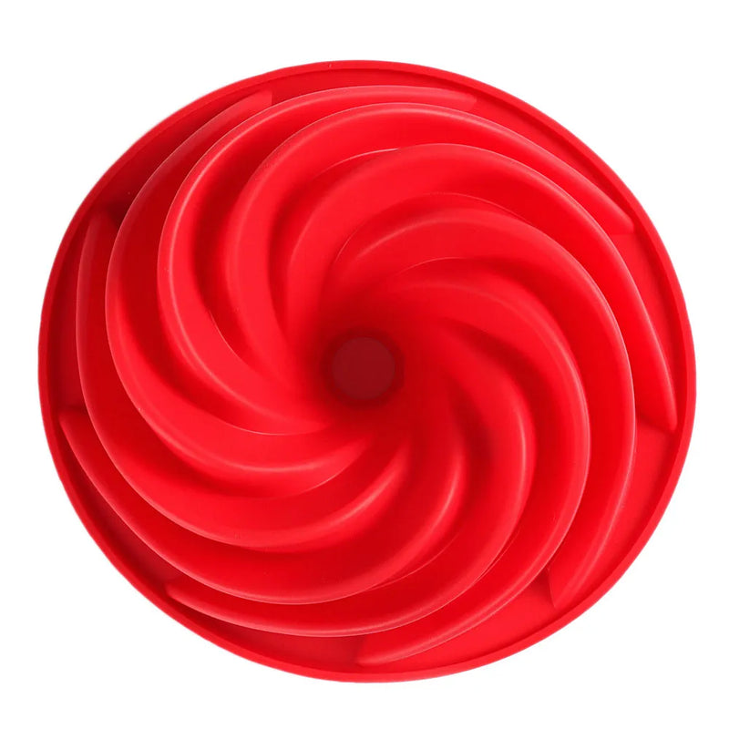 Forma de Bolo em Silicone: Molde para Assar em Espiral, Ferramenta de Panificação, Formato de Ciclone, 10 Polegadas