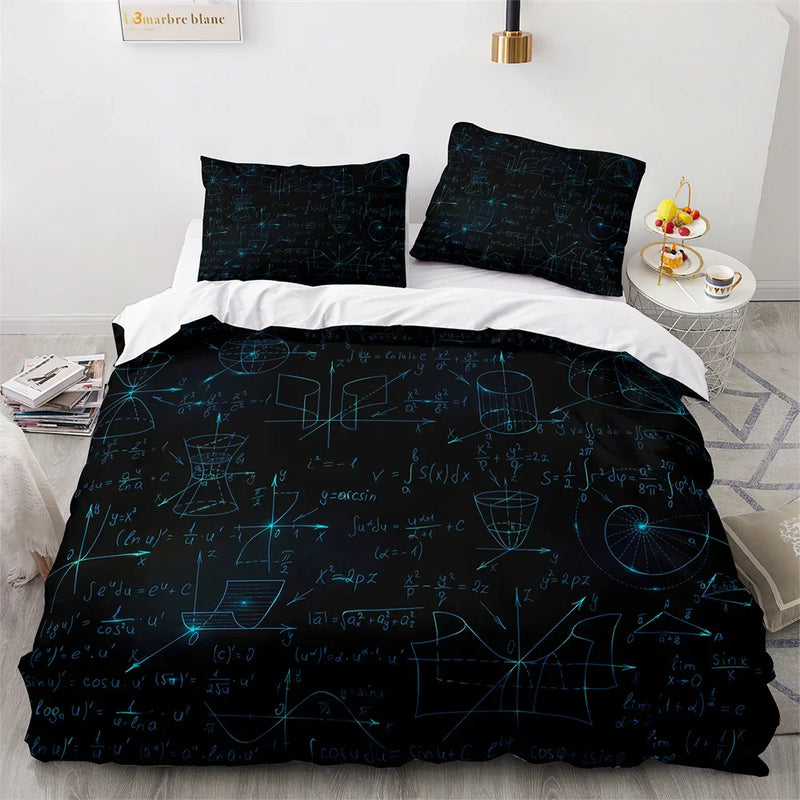 Conjunto de Roupa de Cama "Fórmulas Matemáticas": Transforme o Quarto em um Espaço de Aprendizado Divertid