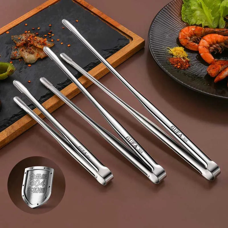 Pinça para Churrasco em Aço Inoxidável - Utensílios de Cozinha para Assar e Acessórios para Camping