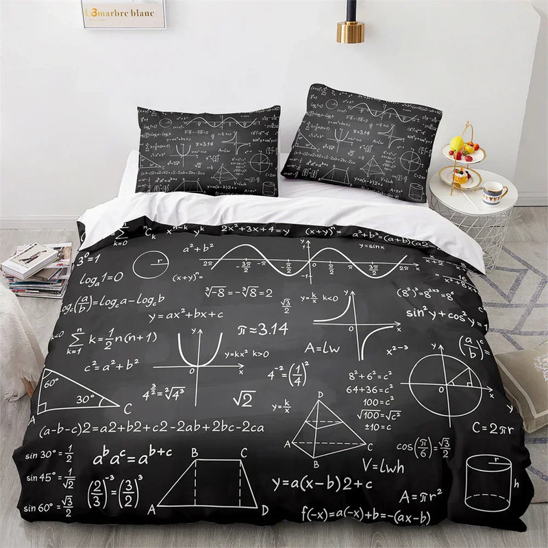 Conjunto de Roupa de Cama "Fórmulas Matemáticas": Transforme o Quarto em um Espaço de Aprendizado Divertid