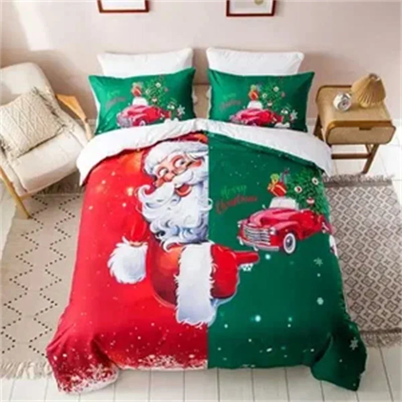 Capa de Edredom "Merry Christmas" com Estampa de Árvore de Natal: Conforto e Magia no Seu Quarto