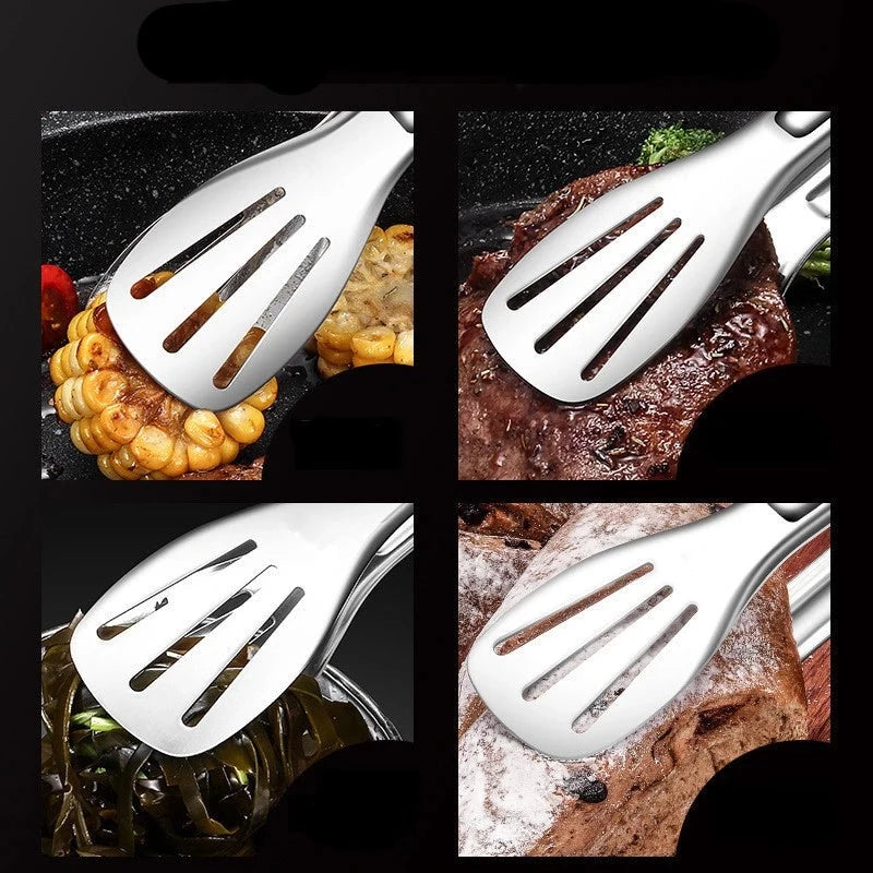 Pegador Inox para Churrasco e Saladas - Pegador de Carne e Utensílio para Cozinha