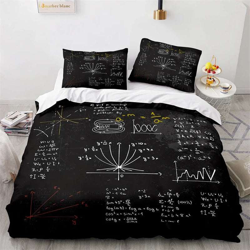 Conjunto de Roupa de Cama "Fórmulas Matemáticas": Transforme o Quarto em um Espaço de Aprendizado Divertid