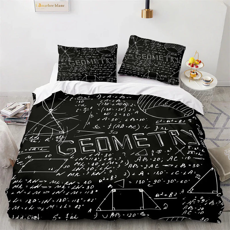 Conjunto de Roupa de Cama "Fórmulas Matemáticas": Transforme o Quarto em um Espaço de Aprendizado Divertid