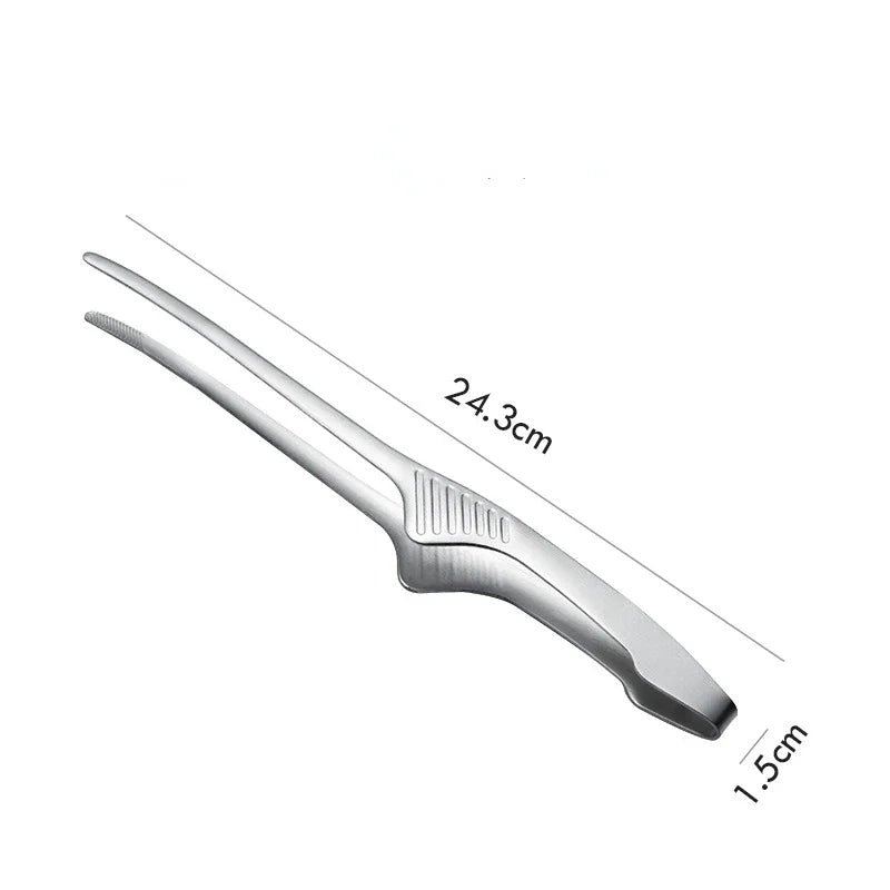 Pinça de Aço Inoxidável para Churrasco - Acessórios de Cozinha Anti-derrapantes e Autônoma