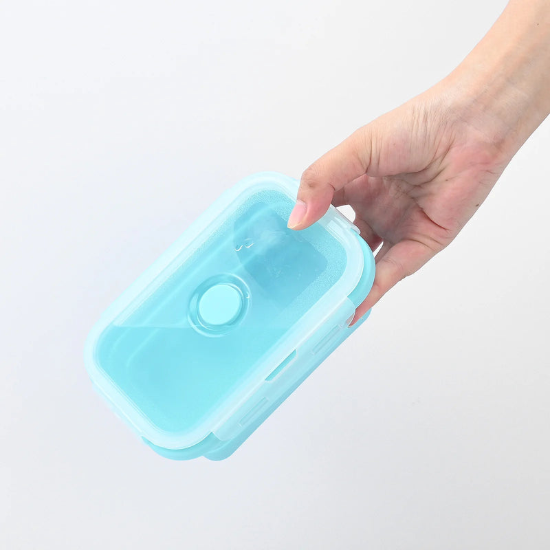 Conjunto de 4 Recipientes de Silicone Dobráveis para Alimentos. Marmitas Portáteis para Cozinha e Armazenamento de Comida