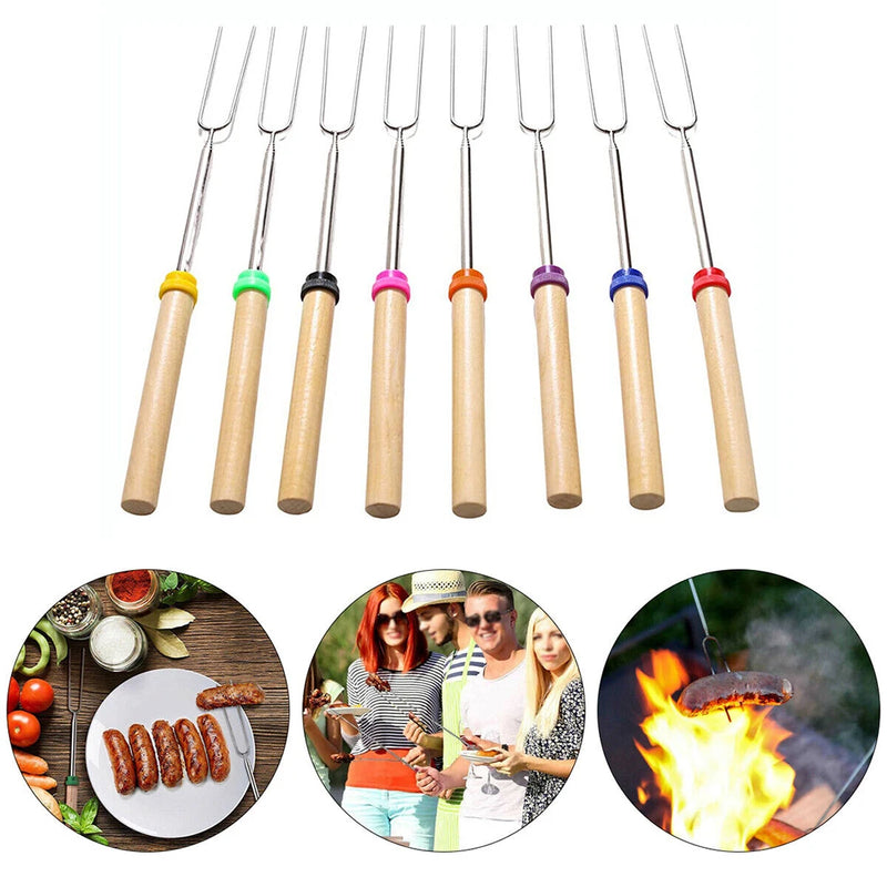 Conjunto de Pegadores para Churrasco com Bolsa - Ideal para Salsichas, Marshmallows e Vegetais