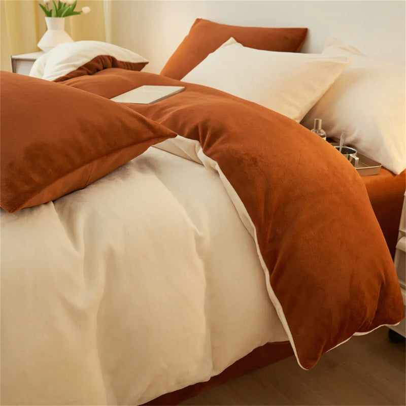 Cobertor Super Quente para Inverno - Capa de Edredom em Flanela Coral Fleece para Cama Queen