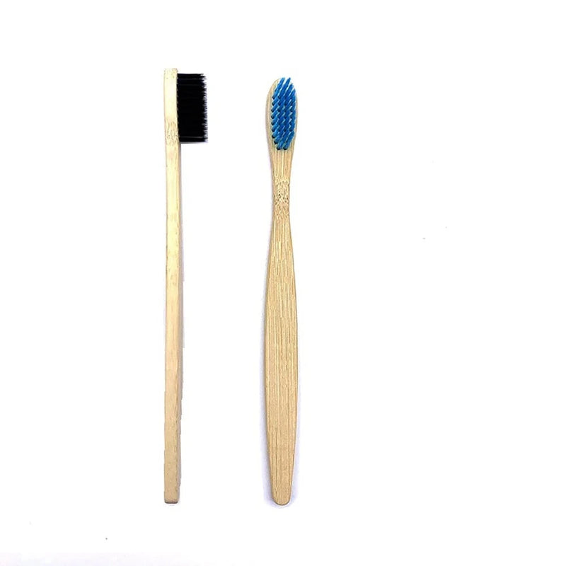 Kit 10 Escovas de Dentes de Bambu Biodegradáveis: Cerdas Coloridas, Ecológicas