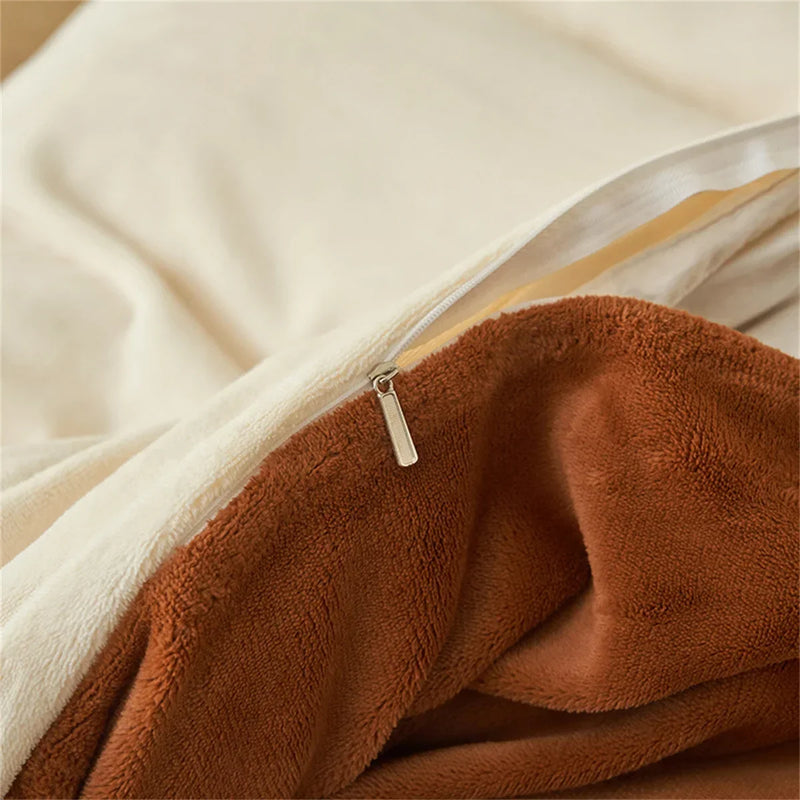 Cobertor Super Quente para Inverno - Capa de Edredom em Flanela Coral Fleece para Cama Queen