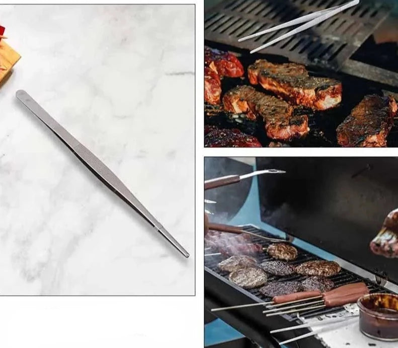 Pinça Multifuncional de Aço Inoxidável para Churrasco - Acessórios de Cozinha e Buffet