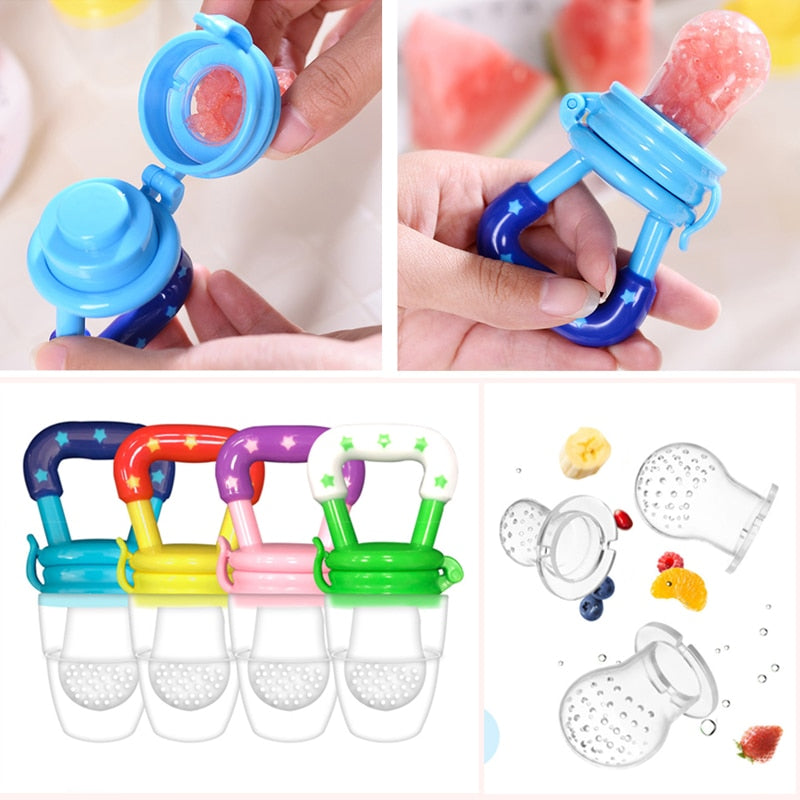 Conlar™ Chupeta Porta Frutinha Silicone ou Redinha Alimentadora 3 em 1