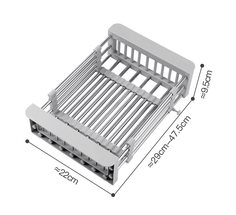 Conlar™ Escorredor Extensível Em Aço Inox Para Cuba De Cozinha