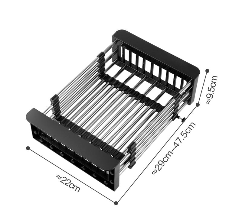 Conlar™ Escorredor Extensível Em Aço Inox Para Cuba De Cozinha